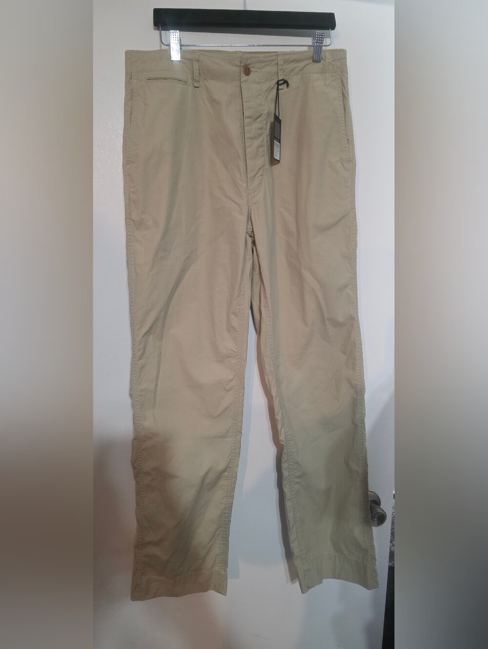Buck Mason Parachute Poplin Chino Pants Washed Khaki Men Size 32 X 32 NWT Defect
